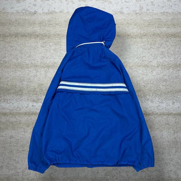 Vintage 80s Asics Tiger Windbreaker Jacket Mens M Royal Blue White Half Zip - Picture 2 of 3